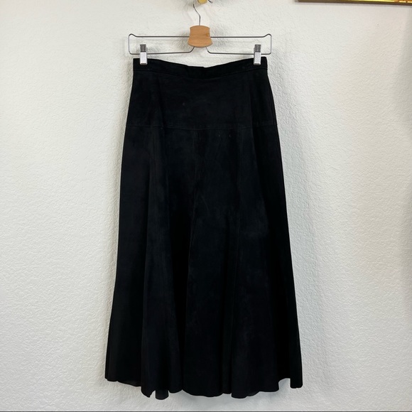 Maxima Dresses & Skirts - Maxima Suede Midi Flare Skirt